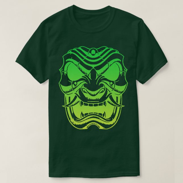 Camiseta Máscara de guerrero de Samurai, máscara de Hannya  (Diseño del anverso)