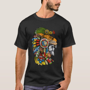 Camiseta Máscara de guerrero Jaguar de cráneo azteca