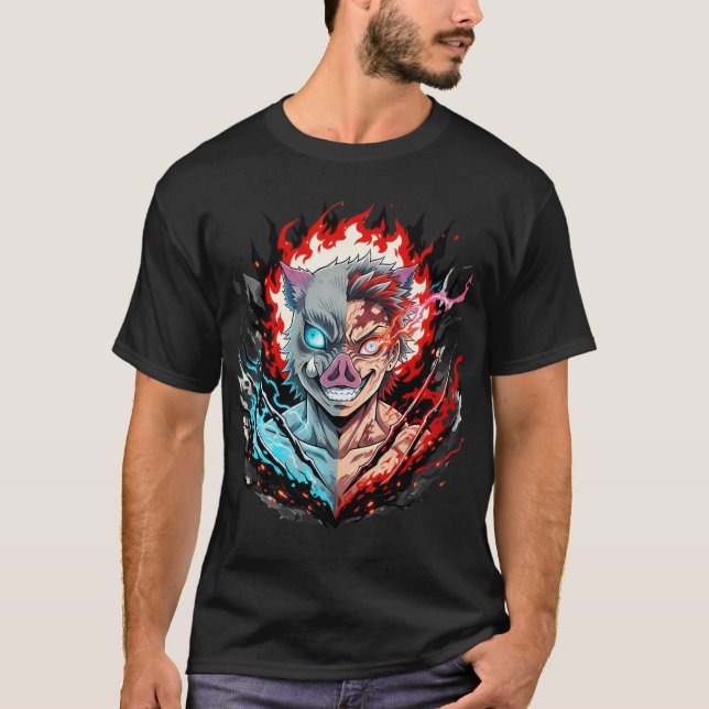 Camiseta Máscara de guerrero medio demonio: estilo anime de (Anverso)