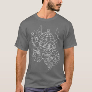 Camiseta Máscara de guerrero samurai, máscara de Hannya Oni