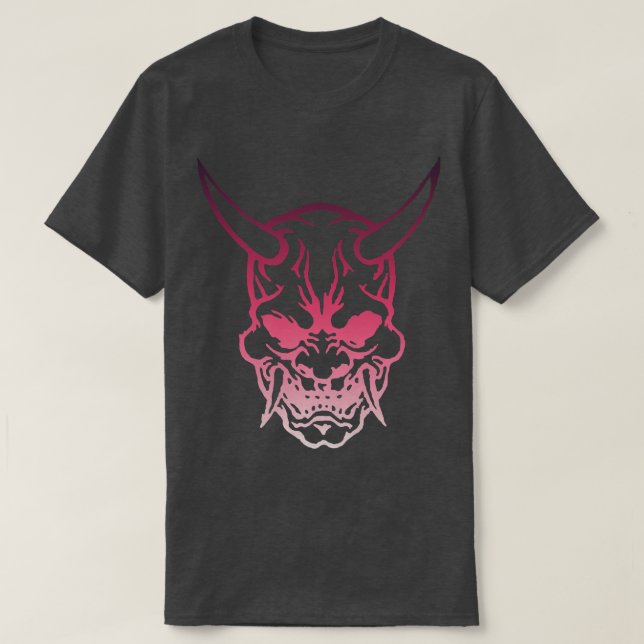 Camiseta Máscara de guerrero samurai, máscara de Hannya Oni (Diseño del anverso)