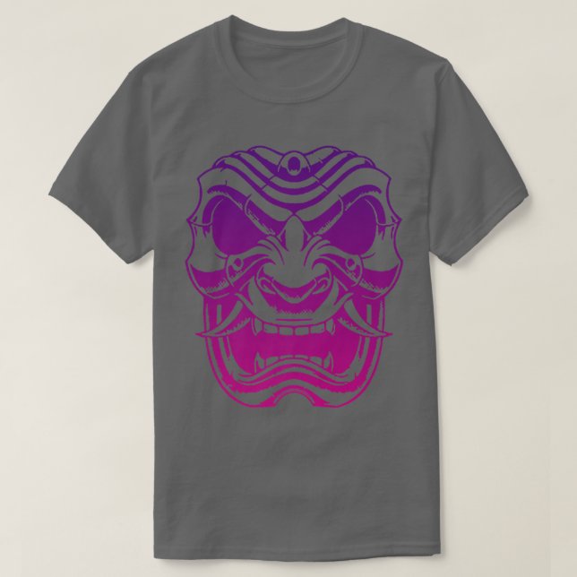Camiseta Máscara de guerrero samurai, máscara de Hannya Oni (Diseño del anverso)