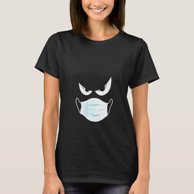 Camiseta Mascara De Halloween Femenina Con Truco O Tratamie (Anverso)