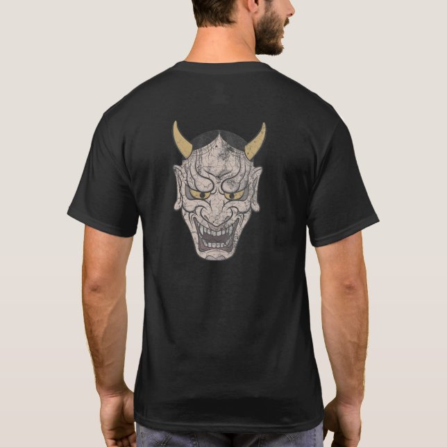 Camiseta Mascara de Hannya japonesa - Estilo de desgaste (Reverso)