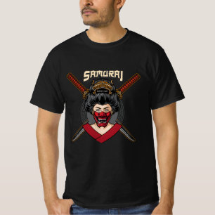 Camiseta Mascara de Hannya japonesa Geisha Samurai T-Shirt