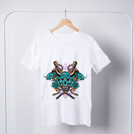 Camiseta Mascara de Hannya japonesa swords Koi Fish