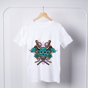 Camiseta Mascara de Hannya japonesa swords Koi Fish