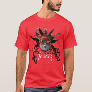 Camiseta MÁSCARA DE JESTER ROJO NEGRO,Mascarada de HINCHAS