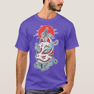 Camiseta Máscara De Kitsune Con Espada De Katana, Ventilado