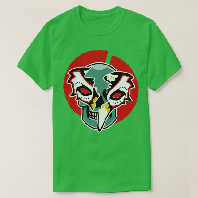 Camiseta Máscara de kitsuni japonesa con cráneo6 (Diseño del anverso)