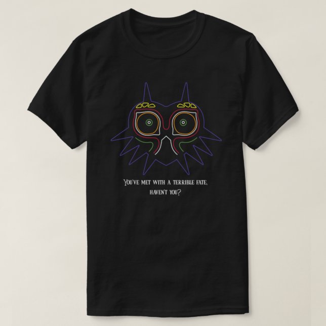 Camiseta Máscara de Majora - Una Terrible Calzada Clásica. (Diseño del anverso)