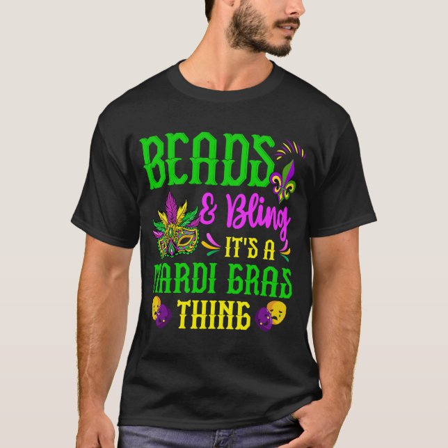 Camiseta Máscara de Mardi Gras y mordedura Es un Mardi Gras (Anverso)