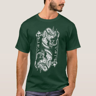 Camiseta Máscara de máscara de Oni japonesa de fondo Samura