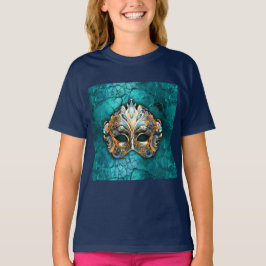 Camiseta Máscara de Mascarada veneciana en tierra turquesa
