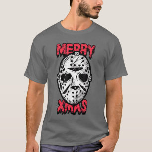 Camiseta Máscara de Navidad de terror chico Feliz Navidad