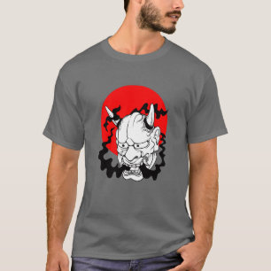 Camiseta Mascara de ogro japonés Hannya yokai oni arte hara