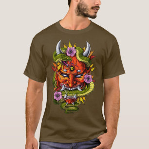 Camiseta Mascara de Oni Demonio Japonesa