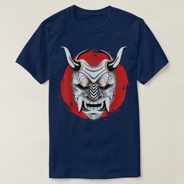 Camiseta Máscara de Oni japonesa de la antigua Samurai, Sam (Diseño del anverso)
