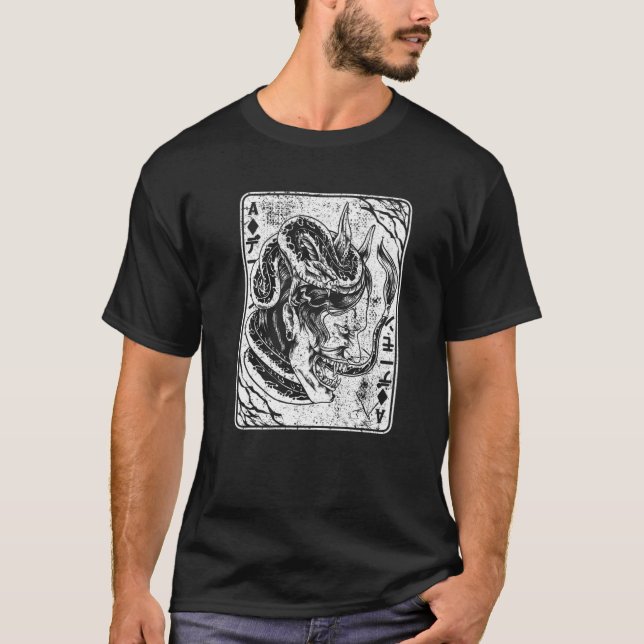 Camiseta Mascara de Oni japonesa máscara Demon Bushido Samu (Anverso)