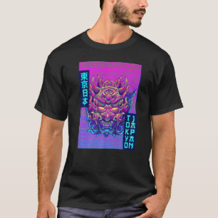 Camiseta Máscara de Oni Mask Demonio Tokyo Japón Vaporwave