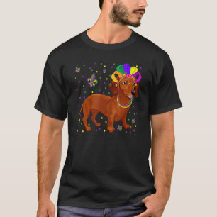 Camiseta Máscara de perlas de Jester Dachshund Dueño de per