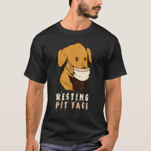 Camiseta Máscara de perro cara de reposo cara cara graciosa
