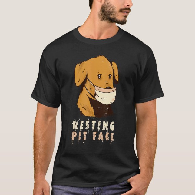 Camiseta Máscara de perro cara de reposo cara cara graciosa (Anverso)