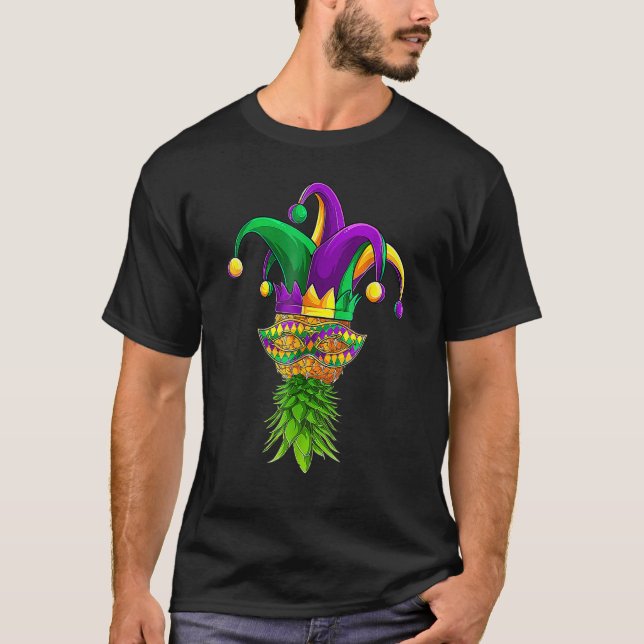 Camiseta Máscara de piña al revés Mardi Gras Niños Hombres  (Anverso)