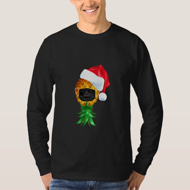 Camiseta Máscara de piña larga del swinger de Santa Hat al  (Anverso)