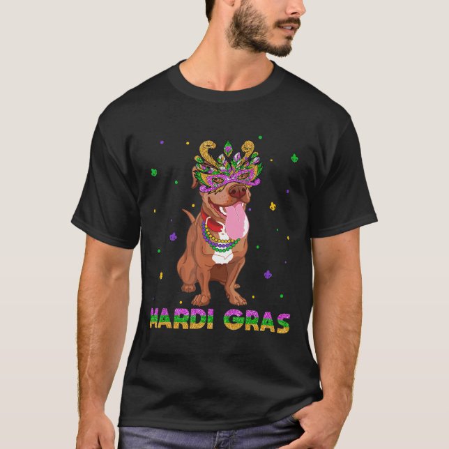 Camiseta Máscara De Pitbull Mardi Gras (Anverso)