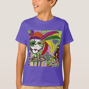 Camiseta Máscara de plumas del Mardi Gras psicodélico