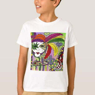 Camiseta Máscara de plumas del Mardi Gras psicodélico