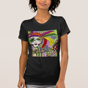 Camiseta Máscara de plumas del Mardi Gras psicodélico