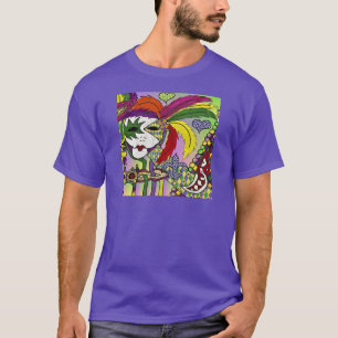 Camiseta Máscara de plumas del Mardi Gras psicodélico