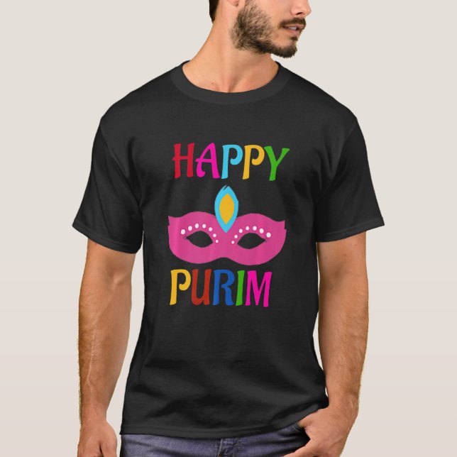 Camiseta Máscara de Purim feliz (Anverso)