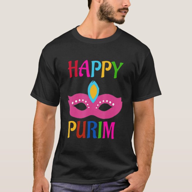 Camiseta Máscara de Purim feliz (Anverso)