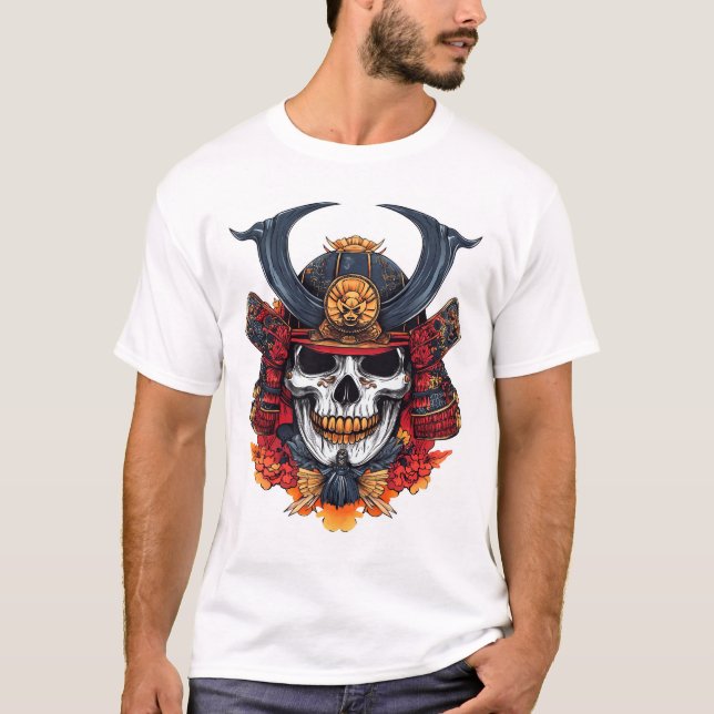 Camiseta Máscara de Samurái de Cráneo (Anverso)