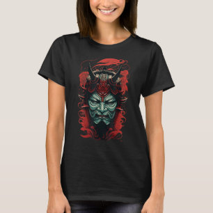 Camiseta Máscara de Samurai, espada de guerrero japonés tra