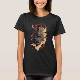 Camiseta Máscara de Samurai retro Guerrero japonés tradicio
