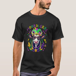 Camiseta Máscara de sonido de vaca de Mardi Gras Cuentas de