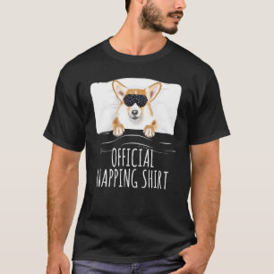 Camiseta Máscara de Sueño Negro Pembroke Welsh Corgi Siesta