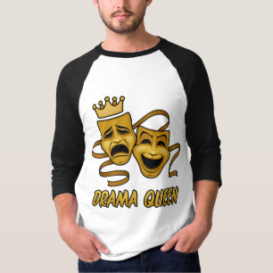 Camiseta Máscara De Teatro De Oro De Drama Queen Y Tragedia