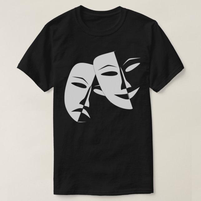Camiseta Máscara de teatro de teatro de ópera cómica de tea (Diseño del anverso)