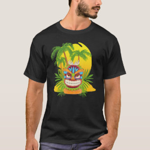 Camiseta Máscara de Tiki de Luau Hawaii Estatua Polinesia P