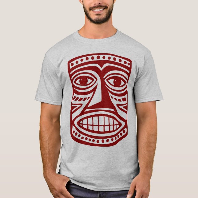 Camiseta Máscara de Tiki III - Burgandy (Anverso)