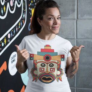 Camiseta Máscara de tribu azteca