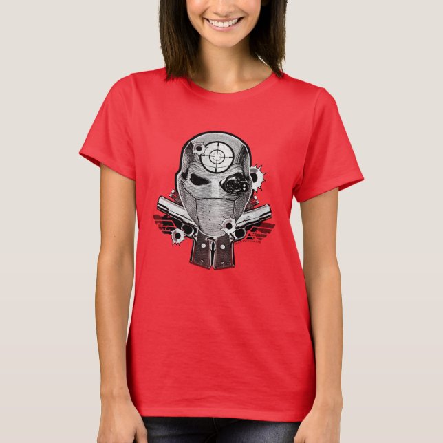 Camiseta Máscara del pelotón el | Deadshot del suicidio y (Anverso)