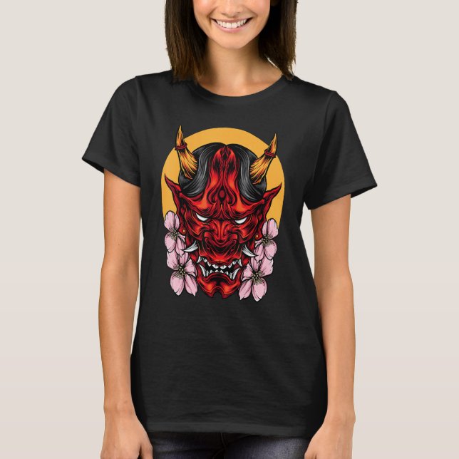 Camiseta Máscara Demon Oni con Sakura (Anverso)