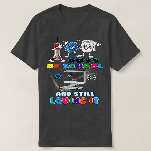 Camiseta Máscara divertida 100 días de maestro escolar aún  (Diseño del anverso)