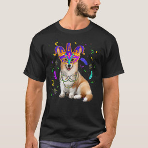 Camiseta Máscara Divertida Carnaval Mardi Gras Amante Perro
